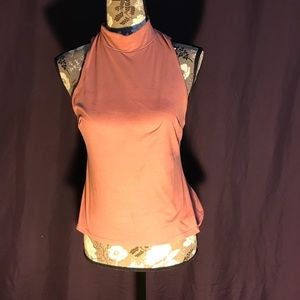 Pink suede sleeveless top
